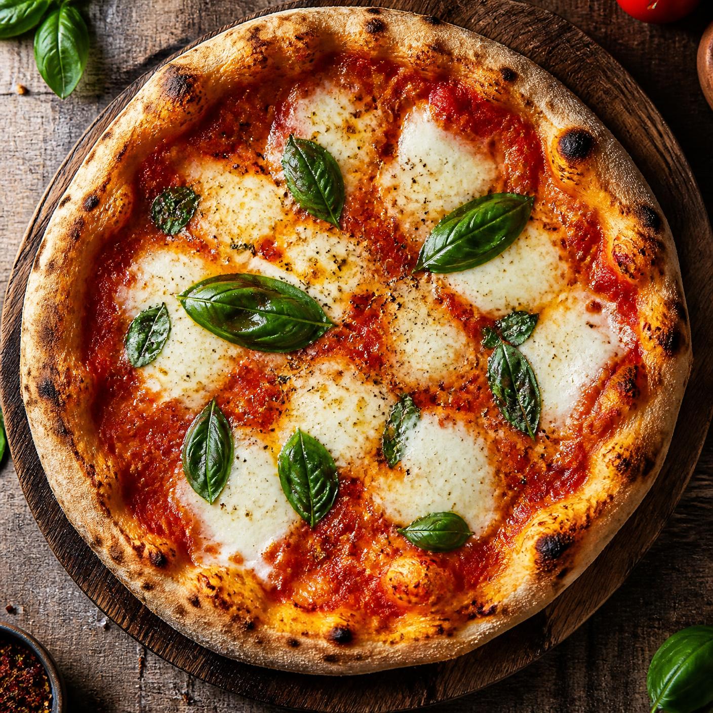 Pizza margherita quente